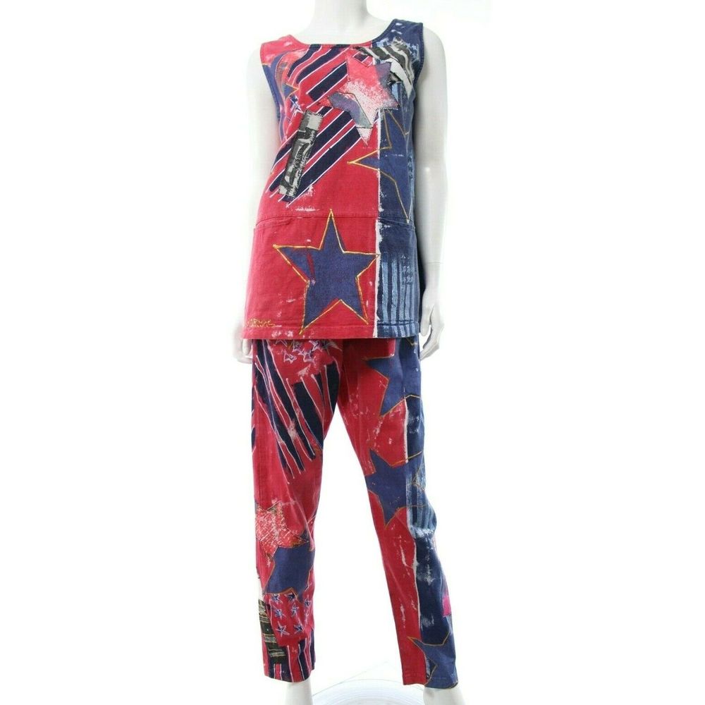 Election V.C. Torias Vtg 90s Pants Set Artsy Lagenlook